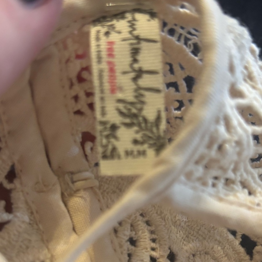 Free People Intimately Shea Printed Halter Mini Dress in White & Blue - Size M - Picture 4 of 5